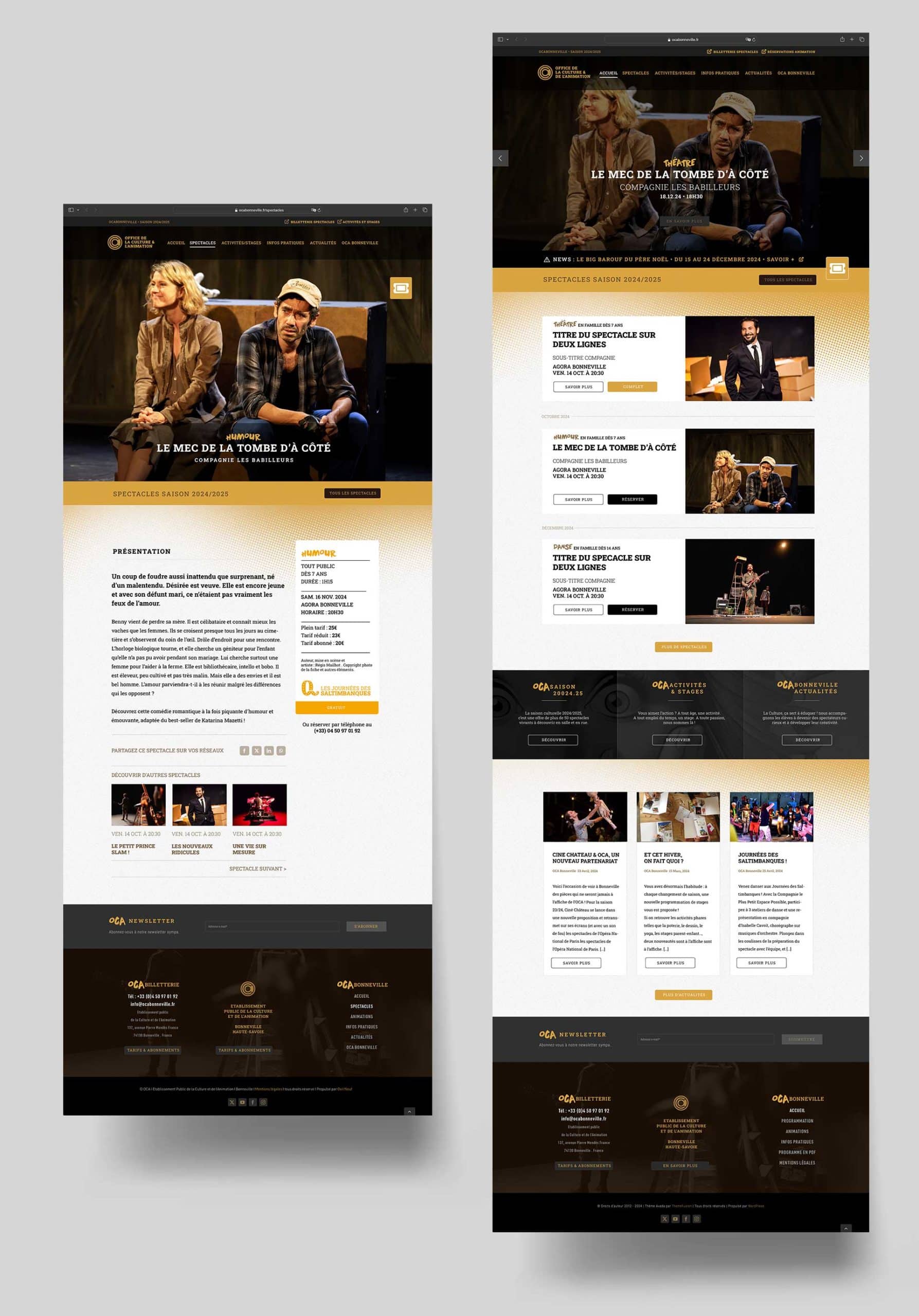 Webdesign de site web pour une salle de spectacle à Bonneville