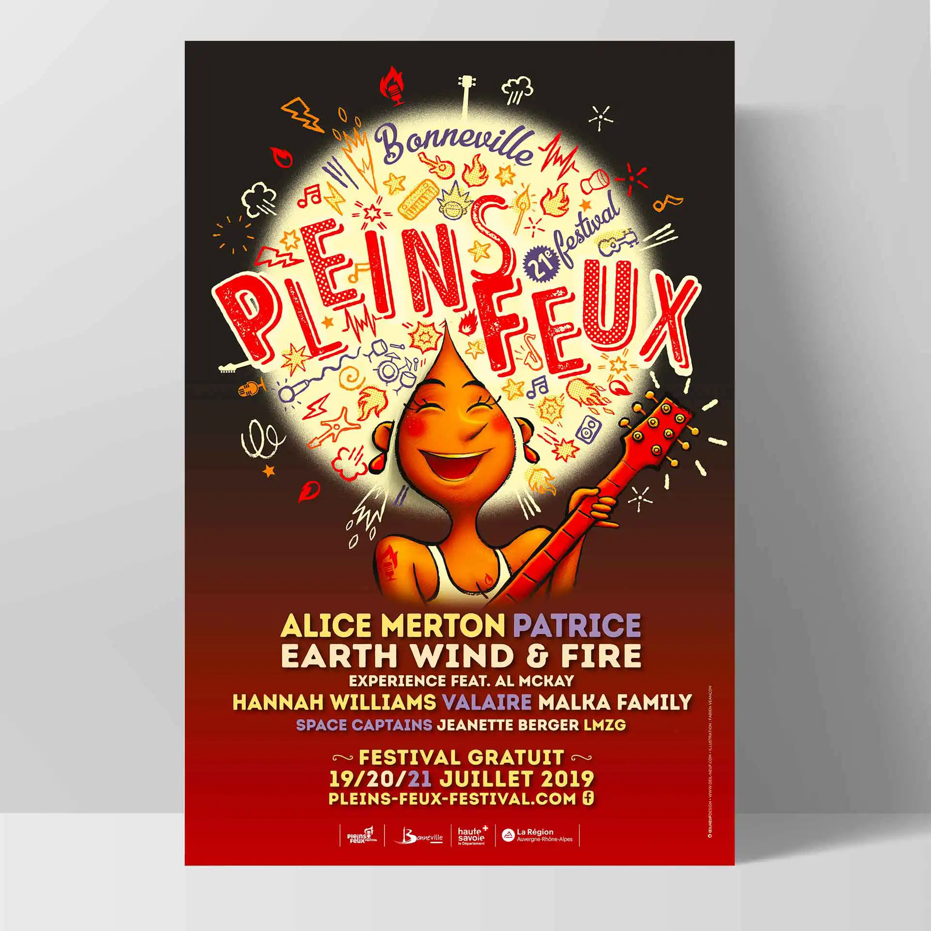 Illustrateur affiche pleins feux festival 2019