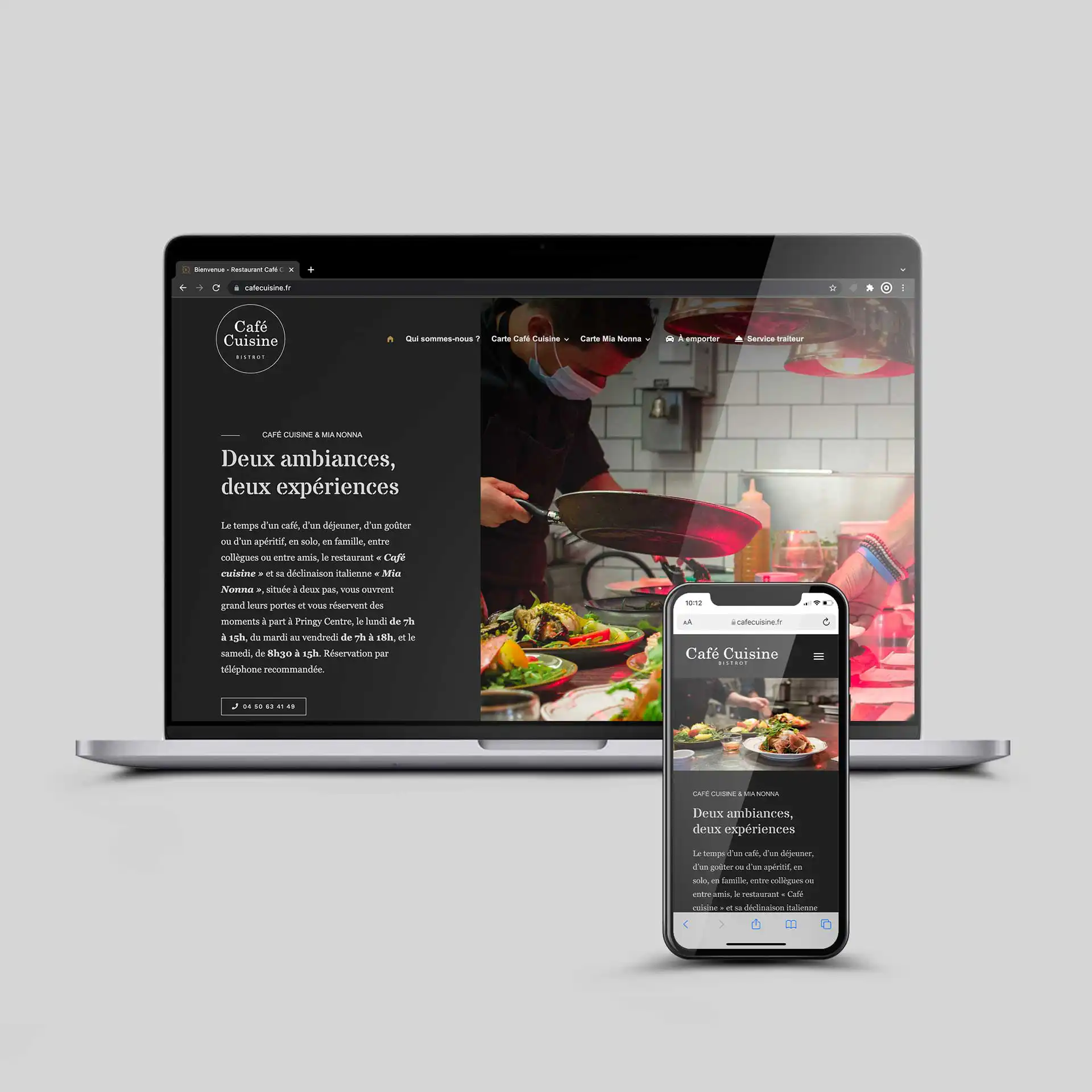 conception-site-internet-restaurant-annecy Site CineArchi affiché sur ordinateur portable – refonte WordPress avec design responsive et expérience utilisateur optimisée