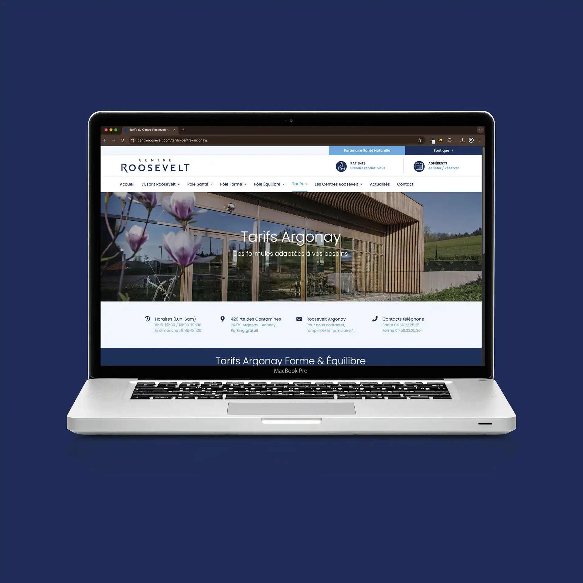 Site CineArchi affiché sur ordinateur portable – refonte WordPress avec design responsive et expérience utilisateur optimisée