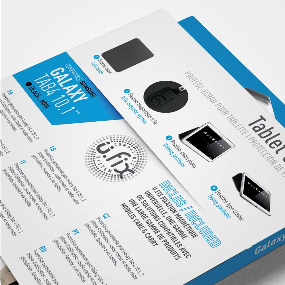 Packaging moderne et épuré conçu par un expert en graphisme à Annecy pour Mobilis Care & Carry