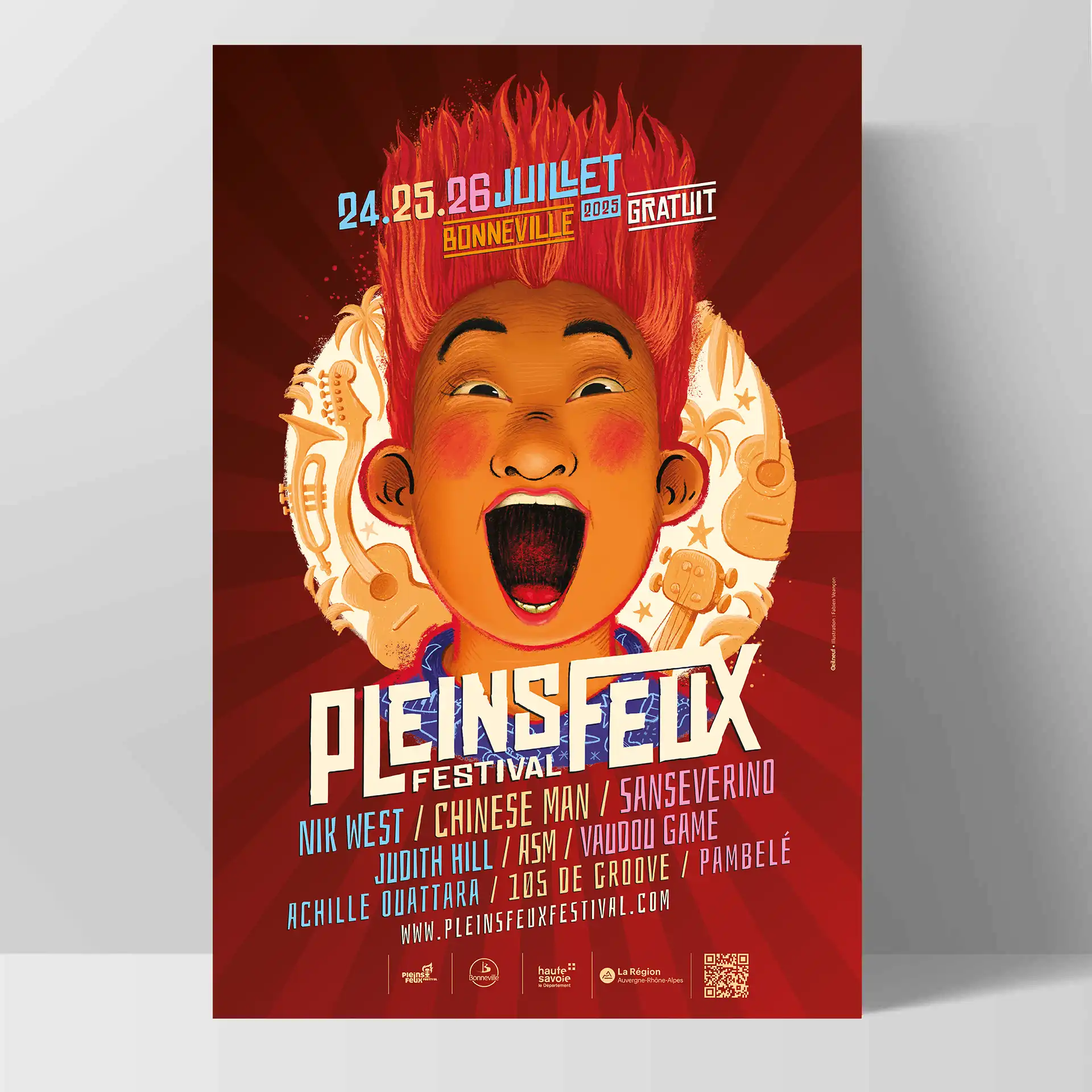 Illustrateur affiche pleins feux festival 2025