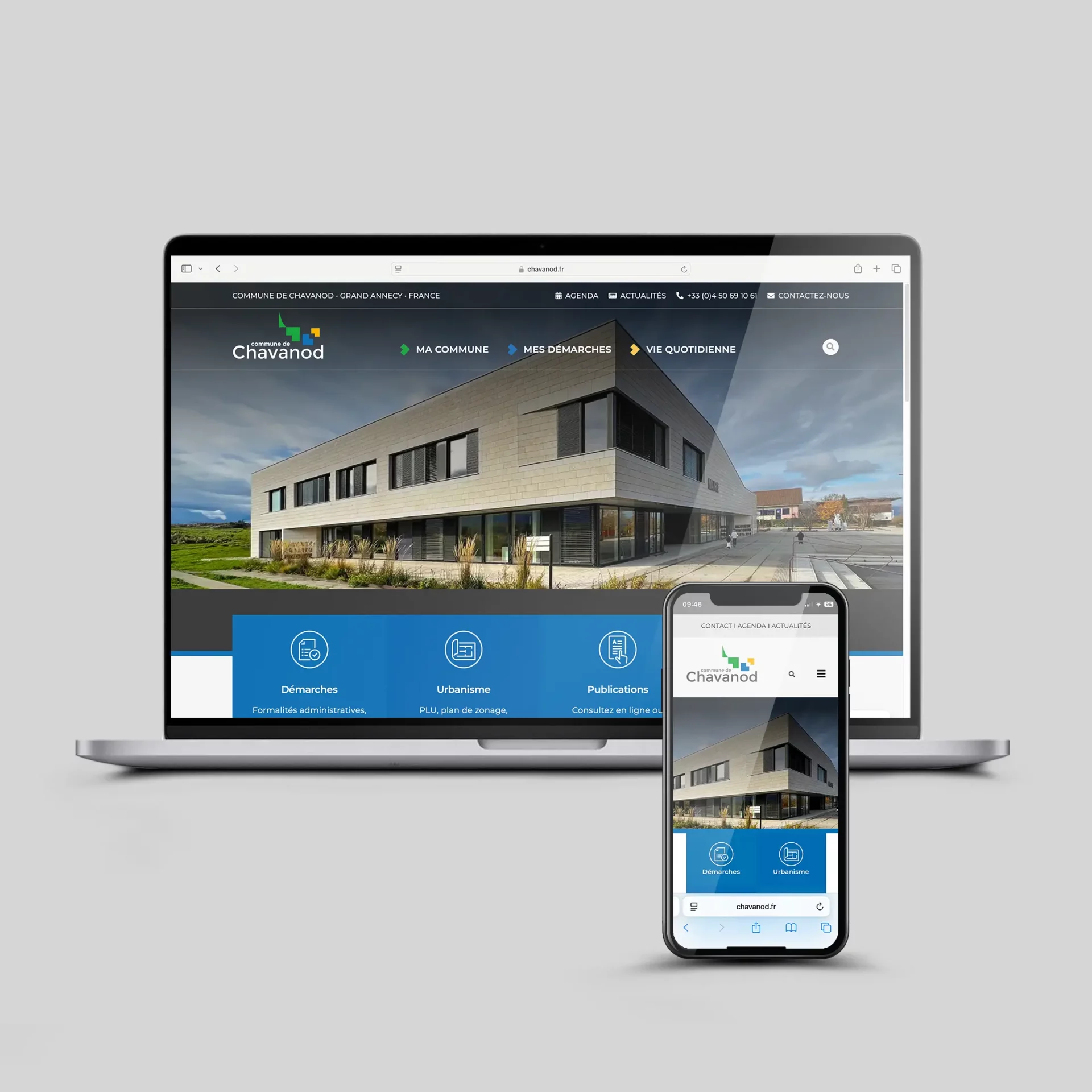 Site CineArchi affiché sur ordinateur portable – refonte WordPress avec design responsive et expérience utilisateur optimisée