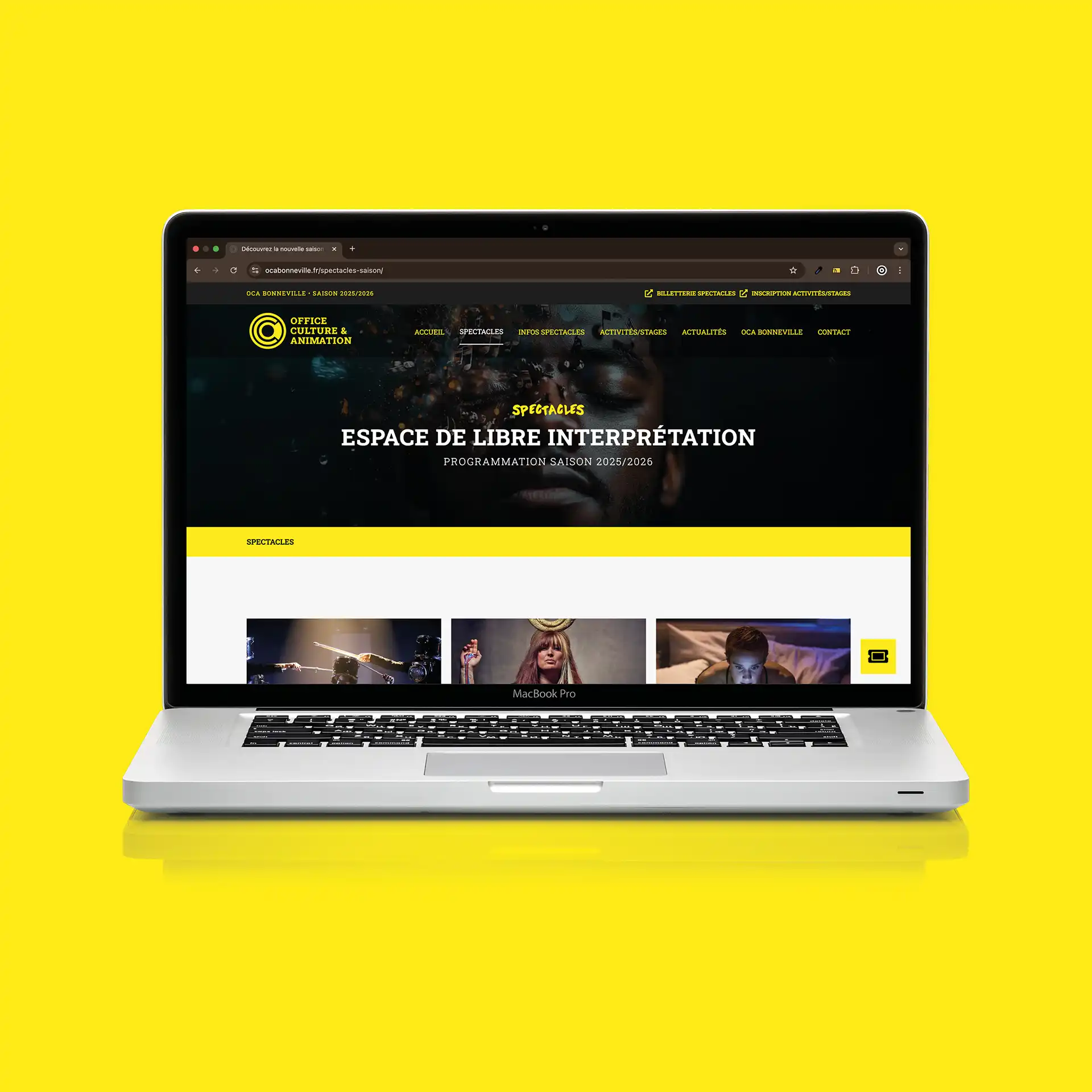 refonte-site-wordpress-bonneville Site CineArchi affiché sur ordinateur portable – refonte WordPress avec design responsive et expérience utilisateur optimisée