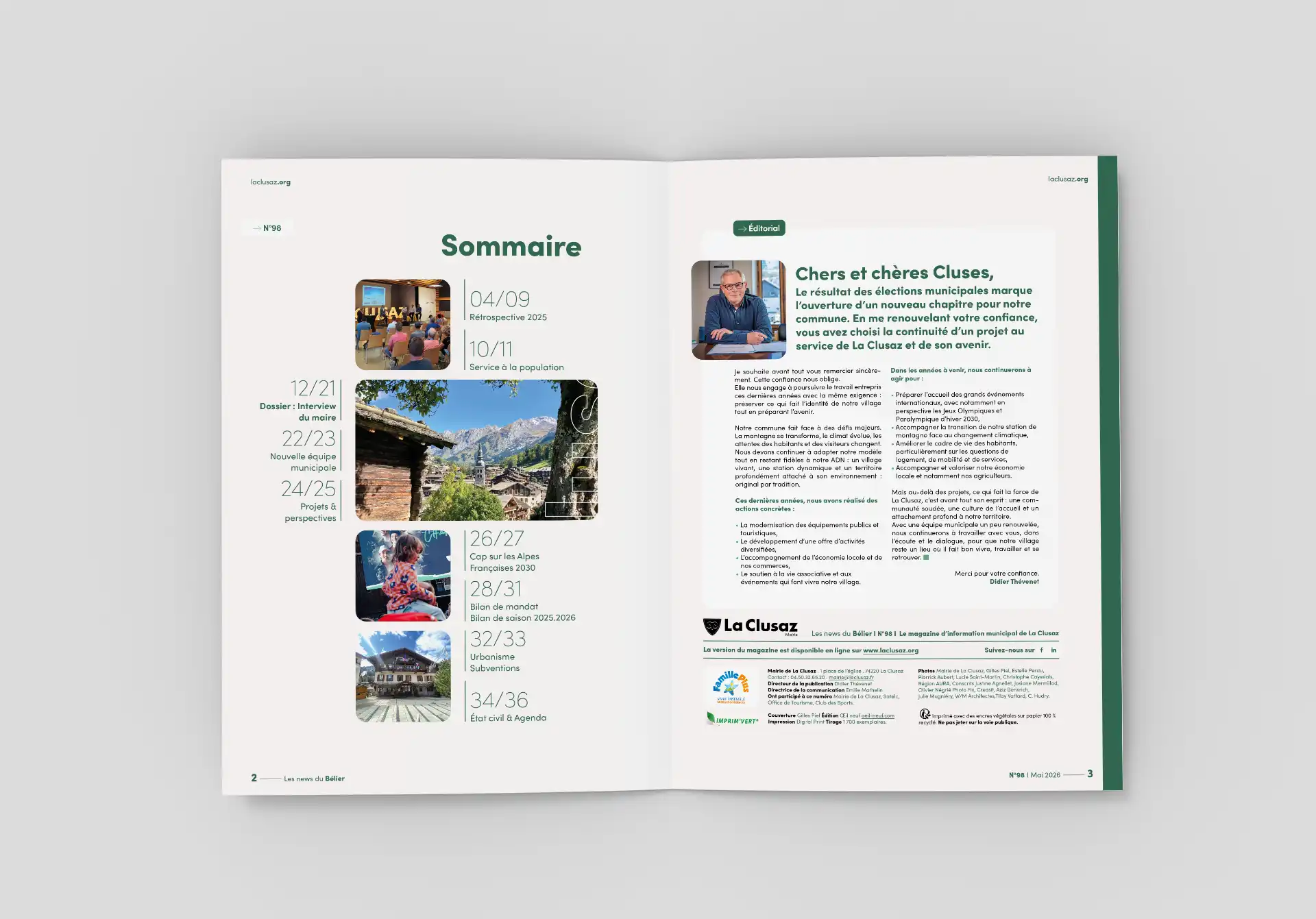 Création de bulletin municipal pour commune et villages