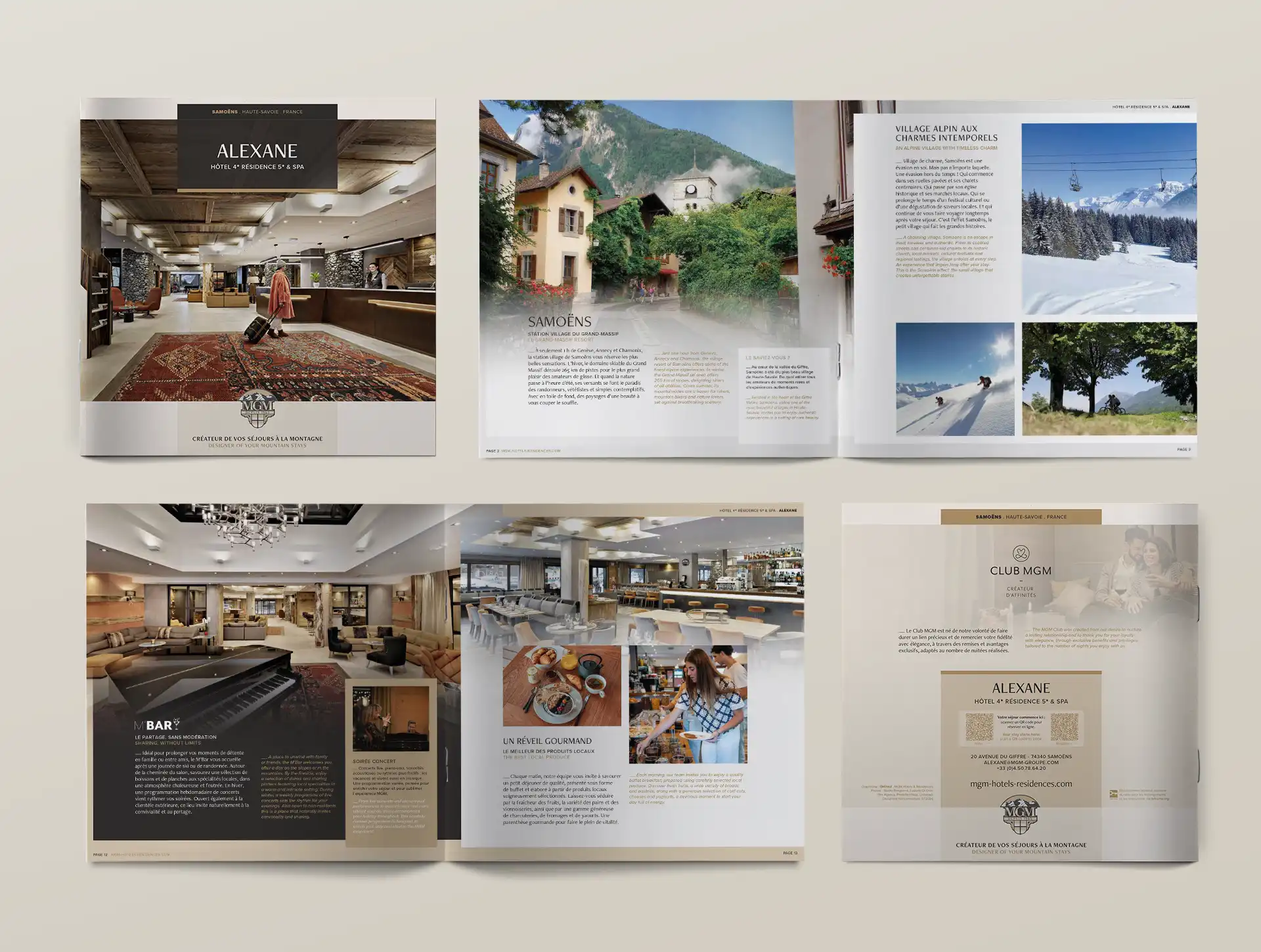 Brochure de l’hôtel et résidence Alexane à Samoëns Création de la brochure de l’hôtel et résidence Alexane à Samoëns